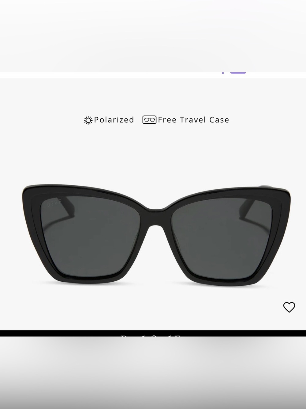 Diff Eyewear Black Oversized Women's Sunglasses